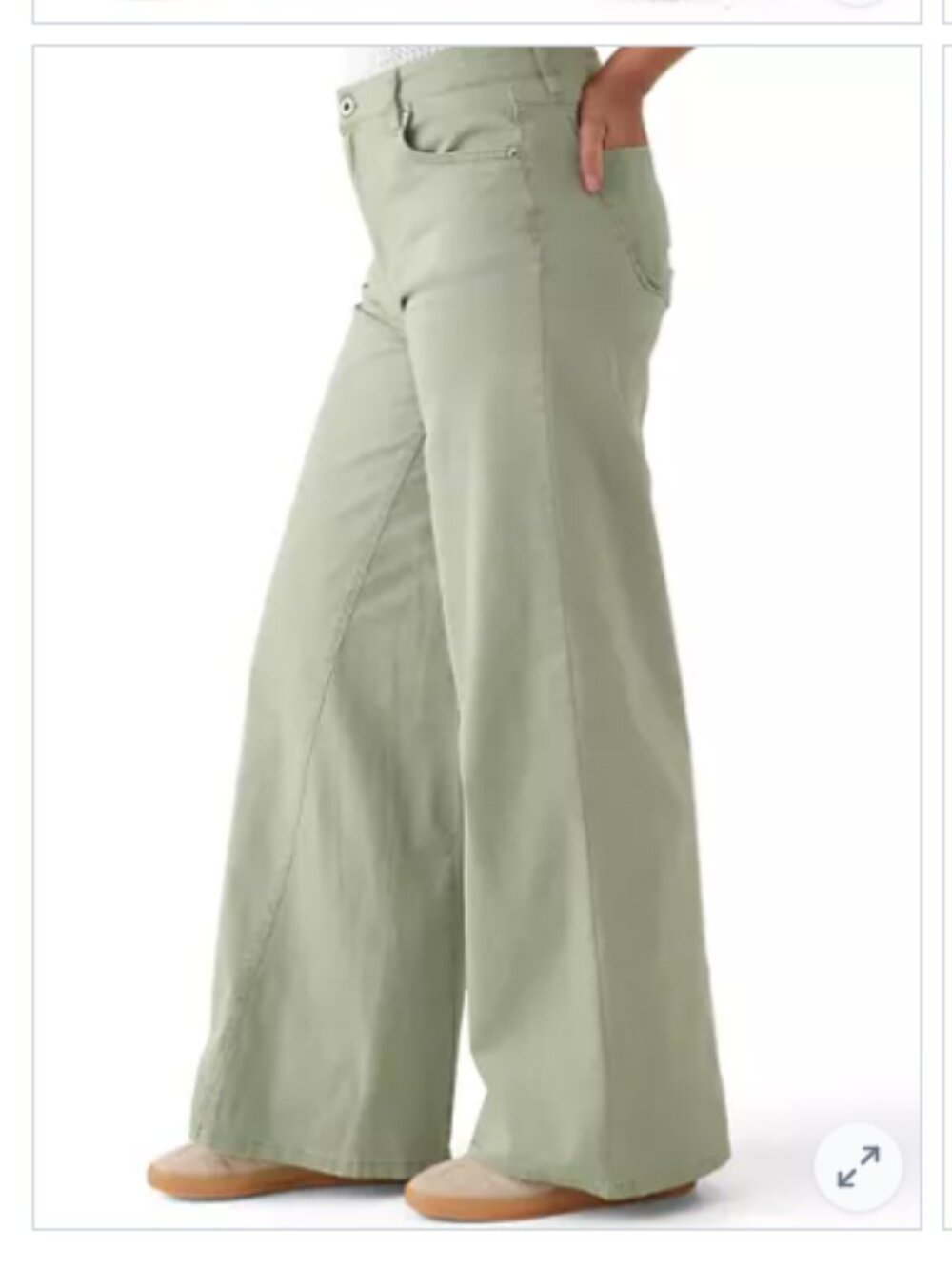 Celebrity Pink Women's Slouchy Wide Leg Pants Sage - Size 9/29